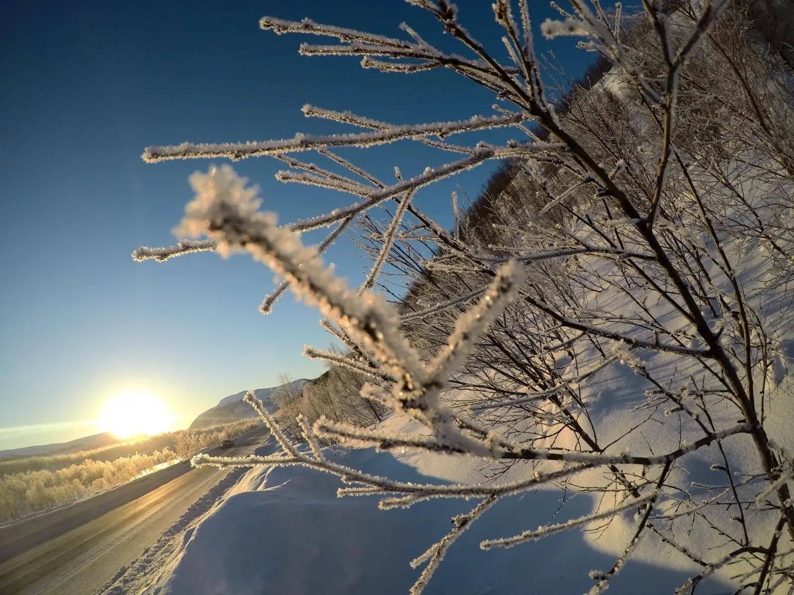 GoPro Hero 5 Testbild in Norwegen im Schnee